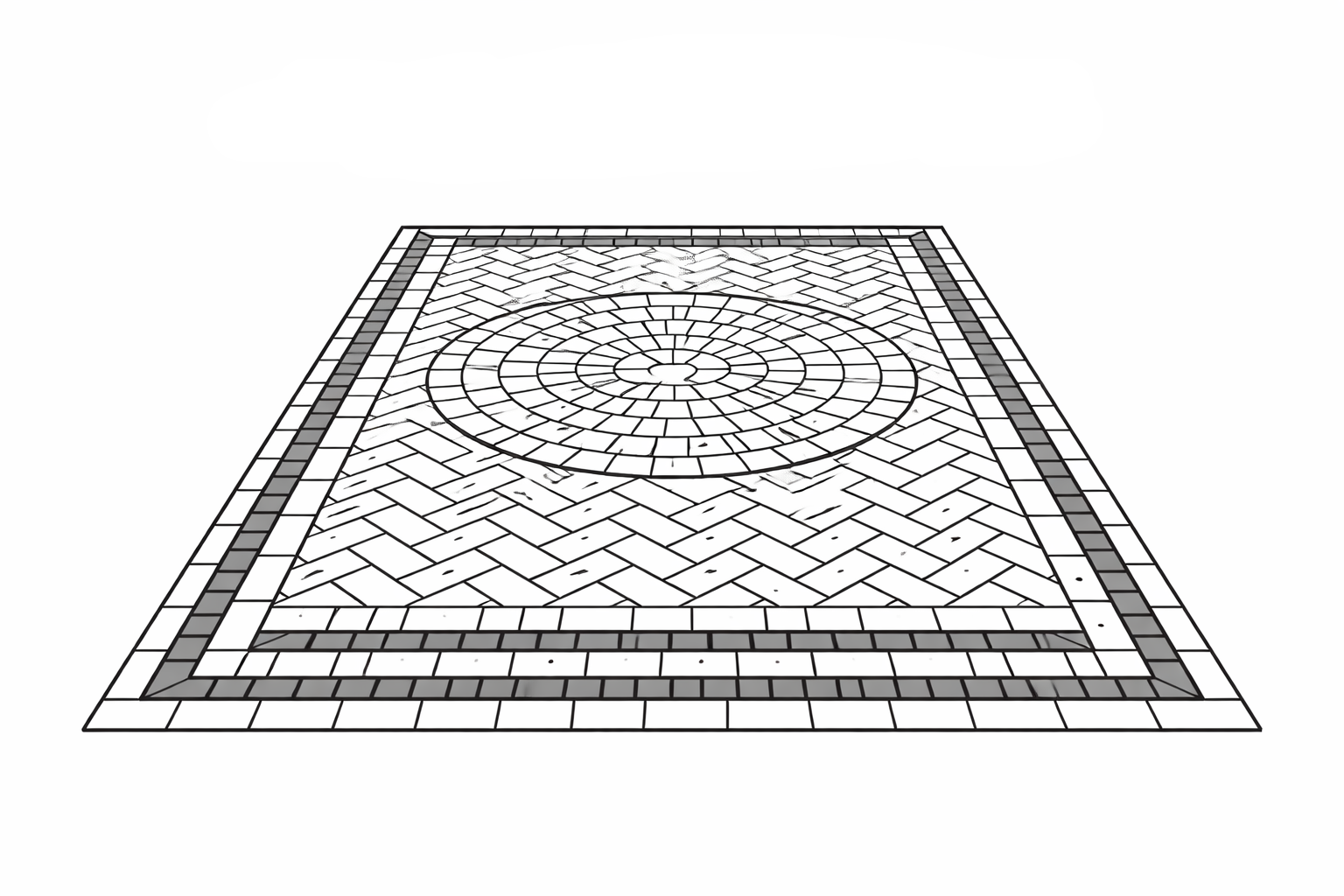 Mixed pattern block paving borders Crewe