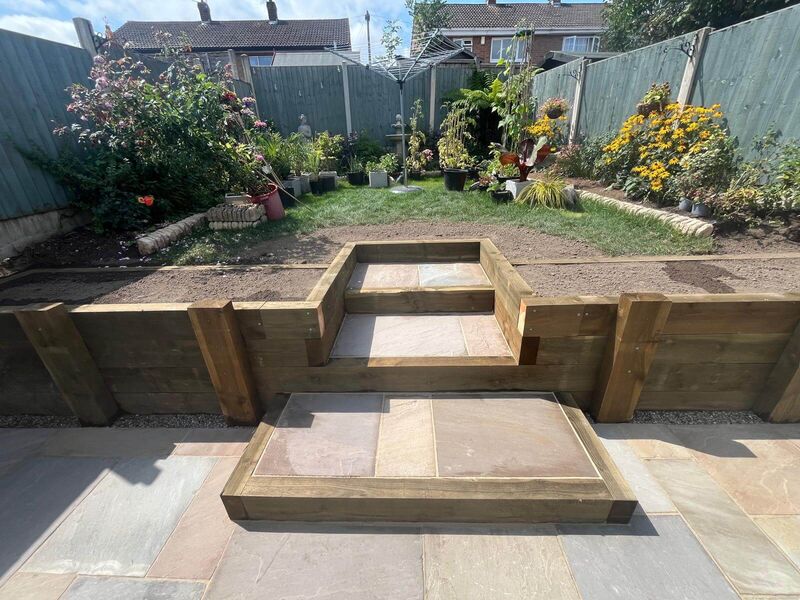 Garden Steps Planters Sleepers Cheshire