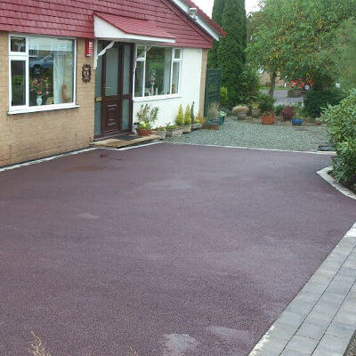Permeable tarmac surface showing porous structure